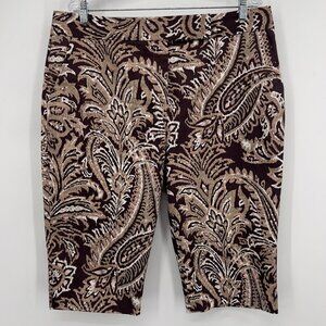 Oscar de la Renta Company Plus luxury Women’s Bermuda Shorts Brown Paisley 16